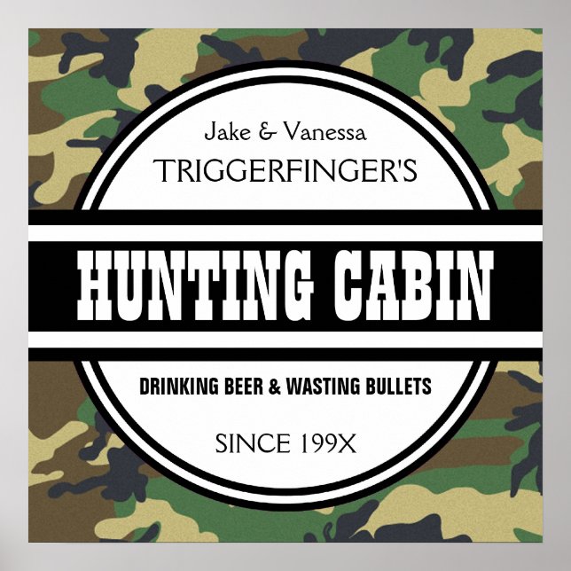 Poster des pancartes du Cabine de chasse à la Camo (Devant)