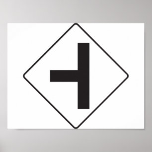 Poster des panneaux routiers d'intersection