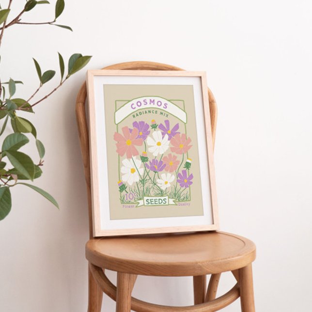 Poster des paquets de graines de fleurs Cosmos (Créateur téléchargé)
