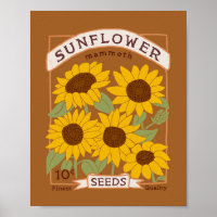 Poster des paquets de graines de tournesol