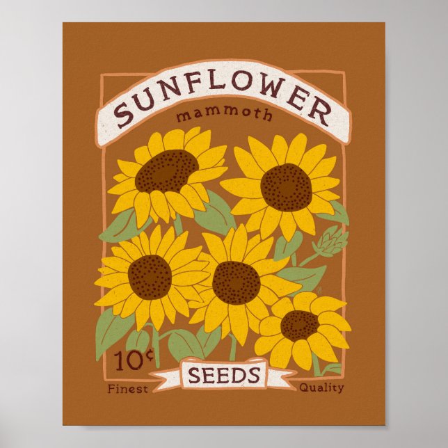 Poster des paquets de graines de tournesol (Devant)
