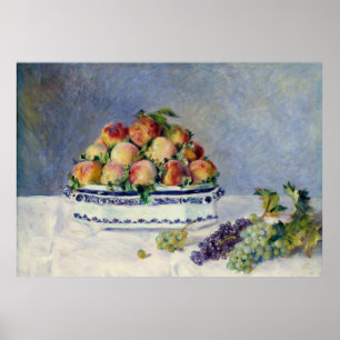 Poster des pêches et des raisins
