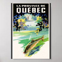 Poster des pêcheurs et truites du Québec