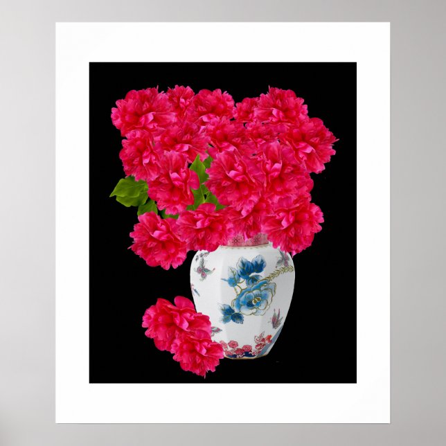 Poster des Peonies Roses Profondes (Devant)