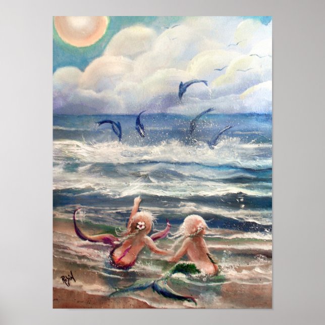 Poster des petites sirènes et des dauphins (Devant)