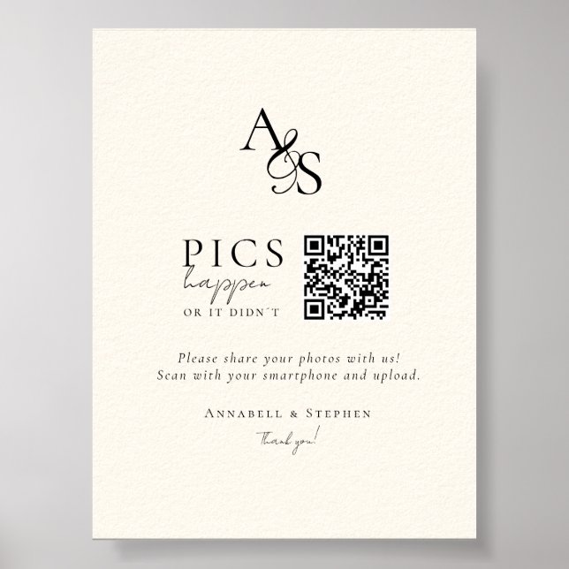 Poster Des photos ! Photo, QR-Code, Mariage (Devant)