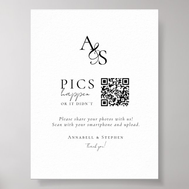 Poster Des photos ! Photo, QR-Code, Mariage (Devant)