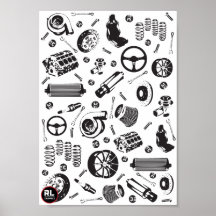 Poster des pièces de voiture