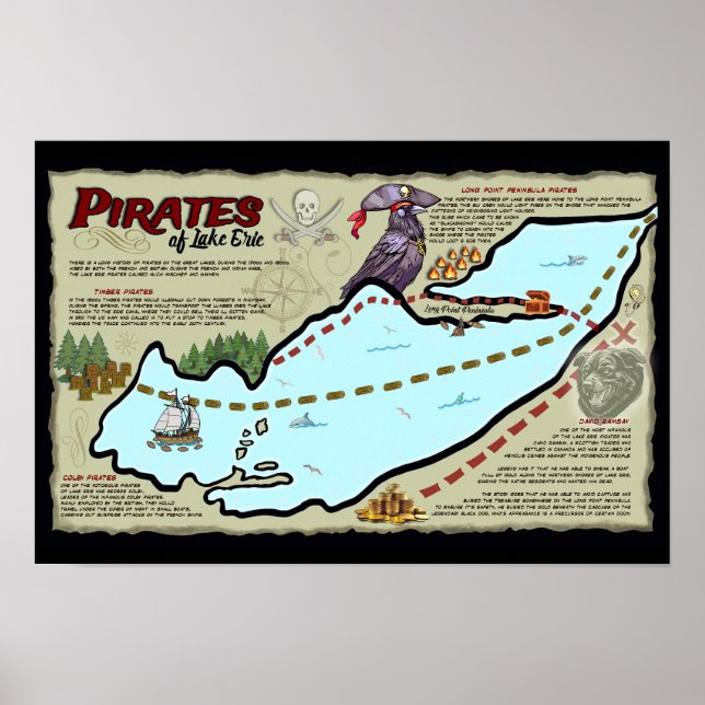 Poster des pirates du lac Érié Officiel ELE Merch (Devant)