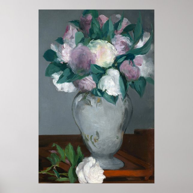 Poster Des pivoines de Manet possiblement des fleurs de b (Devant)