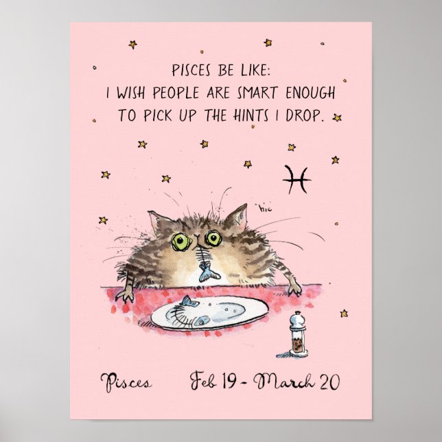 Poster des Poissons amusants Zodiac Chat affiche d (Devant)