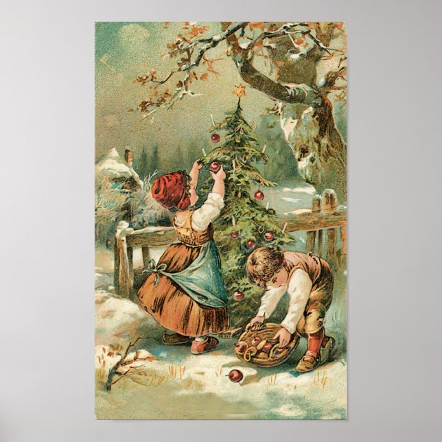 Poster des pommes de Noël pour les enfants (Devant)