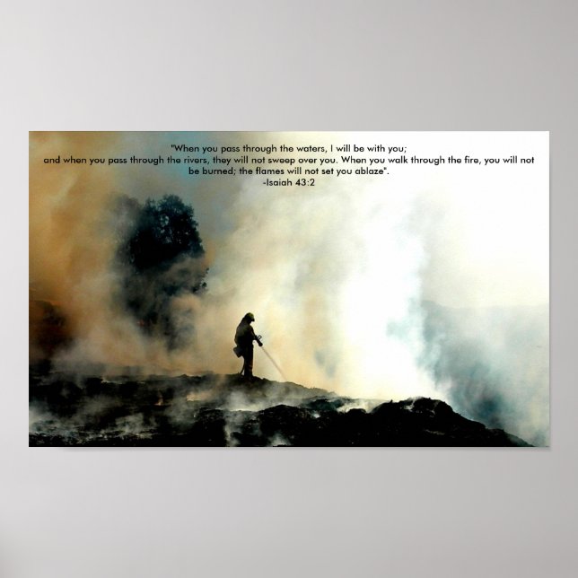 Poster des pompiers - Isaïe 43:2 (Devant)