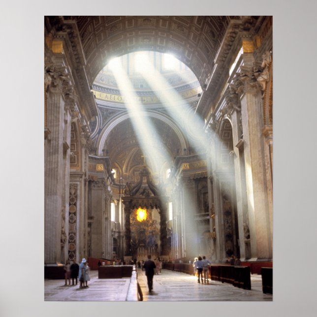 Poster Des puits de lumière coulent à travers les fenêtre (Devant)