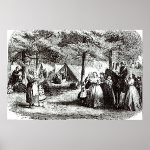 Poster Des réfugiés du Sud campant dans les bois