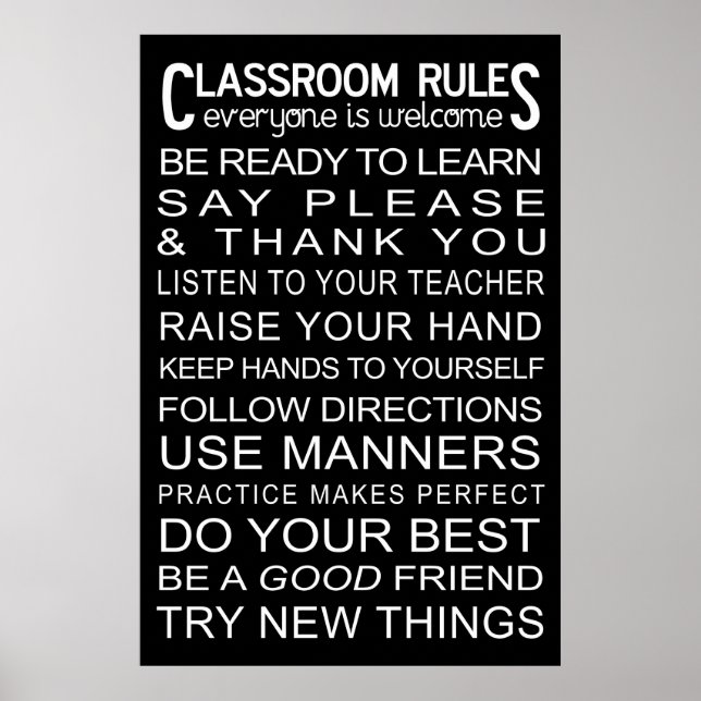 Poster des règles de classe (Devant)