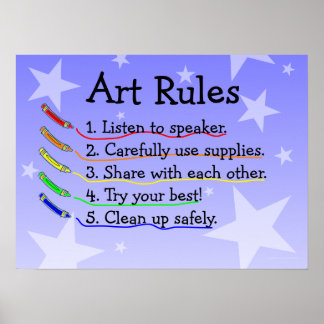 Poster des règles de classe Art