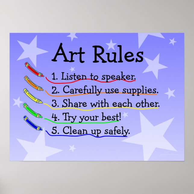 Poster des règles de classe Art (Devant)