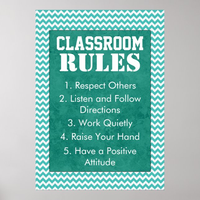 Poster des règles de classe tendance Chevron (Devant)