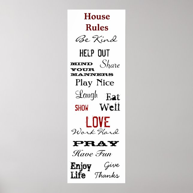 Poster des Règles de la Maison (Devant)