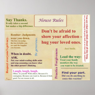 Poster des Règles de la Maison