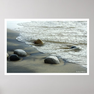 Poster des rochers de la plage des Grands Lacs