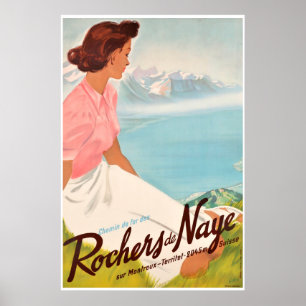 Poster DES Rochers de Naye, sur Montreux de Chemin de