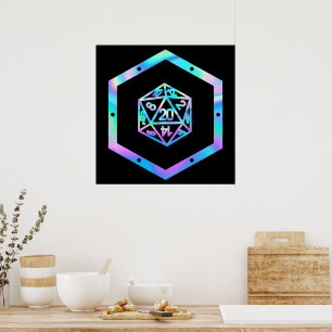 Poster Dés RPG   Holo Imaginaire Retro Tabletop PnP Gamer