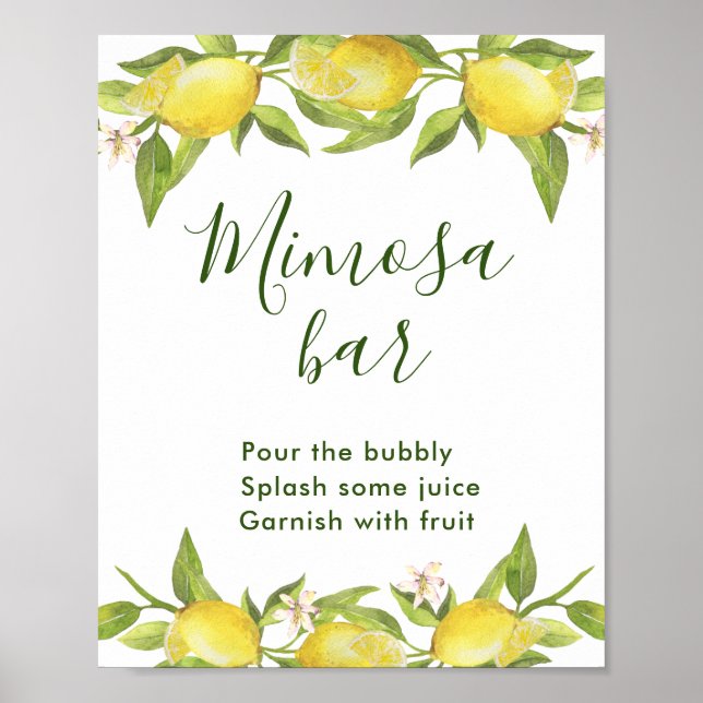 Poster des signes de citrons en fleurs de verdure  (Devant)
