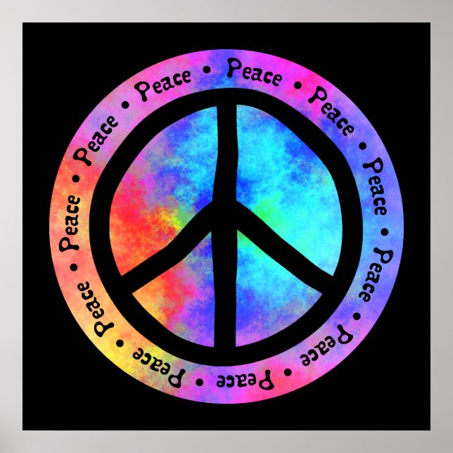Poster des signes de paix multicolores (Devant)