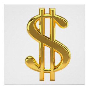 Poster des signes en dollars d'or