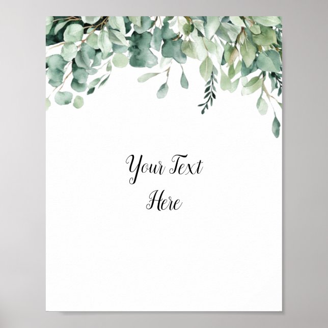 Poster des signes Eucalyptus Vert Aquarelle Person (Devant)