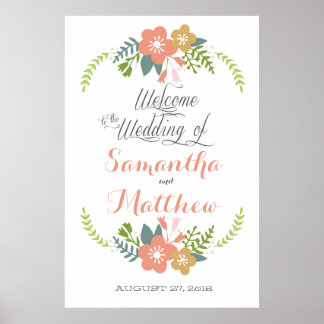 Poster des signes Mariages de bienvenue 32x48