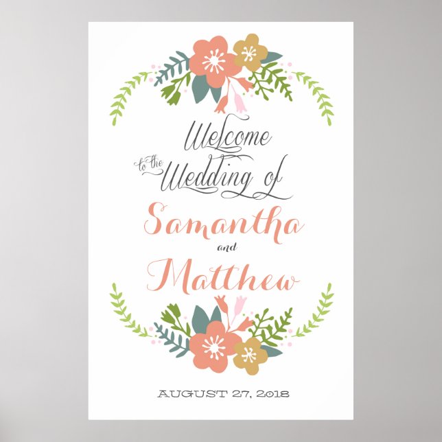 Poster des signes Mariages de bienvenue 32x48 (Devant)