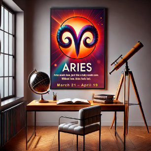Poster des signes Zodiac de Aries