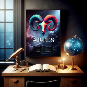Poster des signes Zodiac Vivid Personnalisable Ari