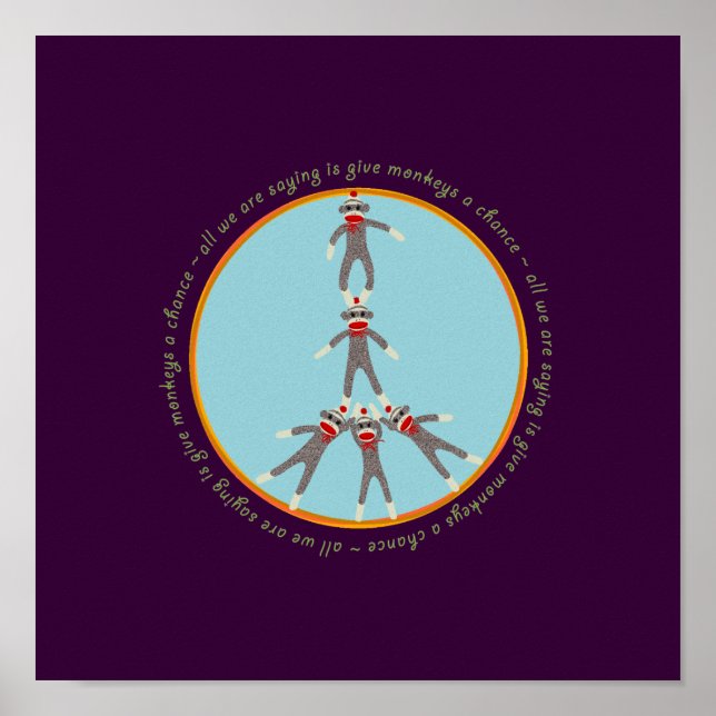 Poster des singes de la paix (Devant)