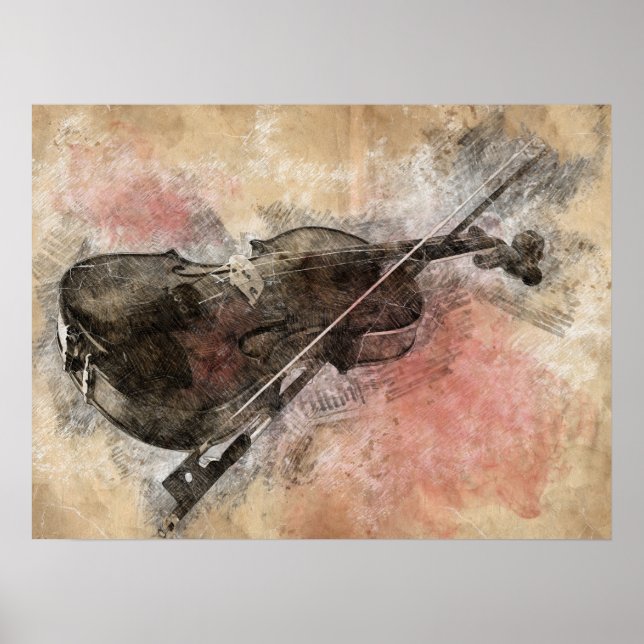 Poster Des sons de musique. Violon (Devant)