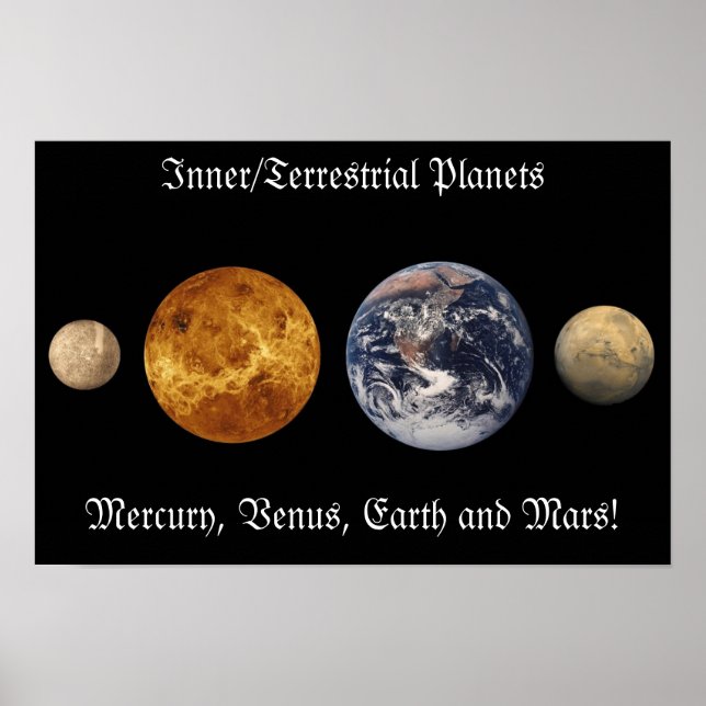 Poster Des teintes vibrantes sur les planètes intérieures (Devant)