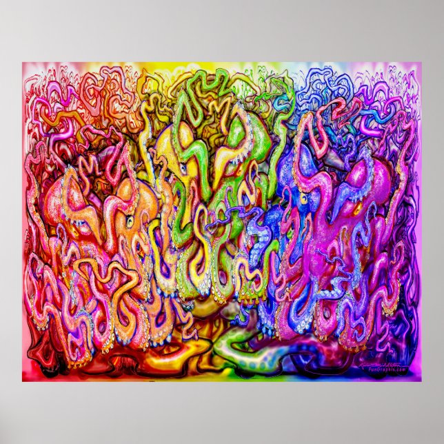 Poster des Tentacles d'Octopi Arc-en-ciel (Devant)