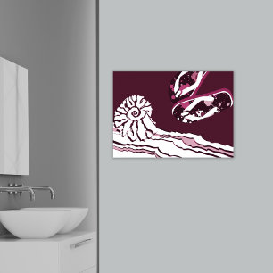 Poster des tongs rose pourpre rose de la mer