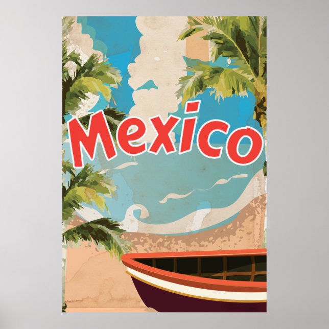 Poster des vacances Vintages au Mexique (Devant)