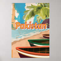Poster des vacances Vintages au Pakistan