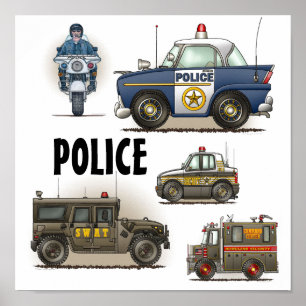 Poster des véhicules policiers 2