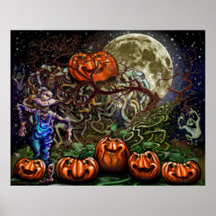 Poster des vignes Citrouilles éffrayantes