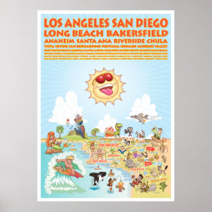 Poster des villes de Californie du Sud