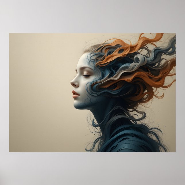 Poster des visages déchirés par le temps Art Abstr (Devant)