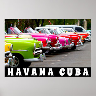 Poster des voitures classiques de La Havane Cuba