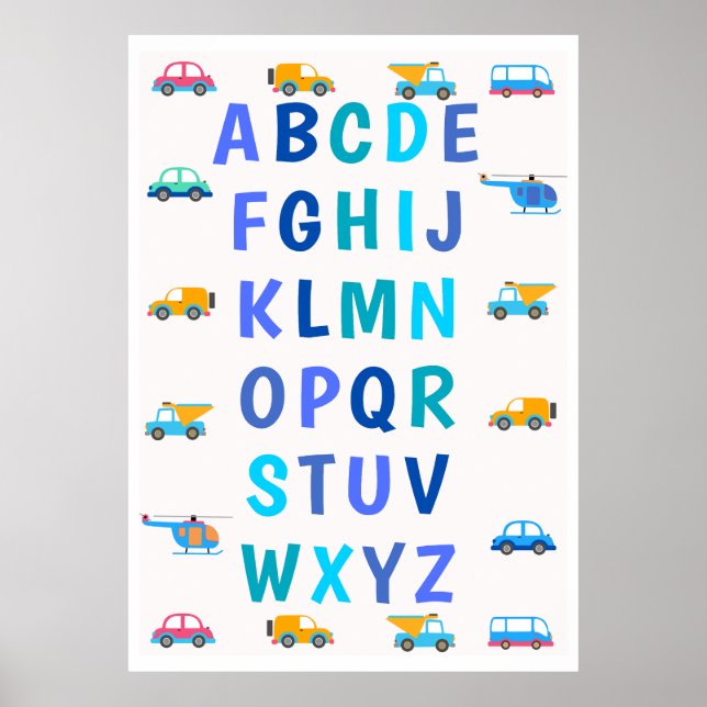 Poster des voitures Jouet Alphabet Enfants (Devant)