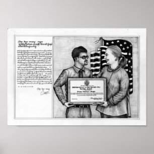 Poster des yeux morts de Vannak et Hillary Clinton